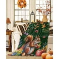 thumbnail image 2 of Squirrel Pine Cone Flannel Blanket for Bed,Travel and Camping, Maple Leaf Fruit Super Soft Cozy Blanket for All Seasons 30"x40", 2 of 6