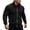 Black, variant on Men's Casual Jacket Solid Color Long Sleeve Full Zip Band Collar Textured Jackets Lightweight Comfy Outerwear Coat with Pockets