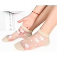 thumbnail image 4 of CHUNTIAN Sox Womens Girls Sheer Lace Ankle Socks UltraThin Transparent Mesh Low Cut Socks Nylon Fishnet Short No Show Liner, 4 of 8
