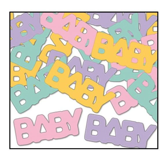 Party Central Club Pack of 12 Multi-Color 'Baby' Confetti Bags 0.5 oz.