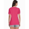 thumbnail image 5 of Womens Summer Tops V Neck T Shirts Swiss Dot Puff Sleeve Tops Loose Casual Tshirts, 5 of 6