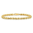 thumbnail image 5 of Primal Gold 14 Karat Yellow Gold 4mm Semi-Solid Diamond-cut Rope Chain Bracelet, 5 of 11