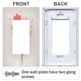 thumbnail image 3 of Yayeee Rocker Switch Wall Plate 2-Gang 4.7"x4.6" Home Decorative Outlet Cover, Pink Flower, 3 of 6