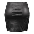 thumbnail image 6 of Leather Pencil Skirt for Women Leather Side Slit Bodycon Mini Skirt Clubwear, 6 of 7