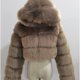 thumbnail image 1 of Abrigos y chaquetas de piel sintética recortados peludos de alta calidad para mujer, abrigo superior esponjoso con capucha, chaqueta de piel de invierno, abrigo femenino, 1 of 4