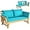 Turquoise, variant on DORTALA Patio Convertible Couch Sofa Bed, Acacia Wood Daybed w/Adjustable Armrest, Collapsible Chaise Lounge w/Cushions & Pillows, Outdoor Loveseat for Poolside, Courtyard (Turquoise)