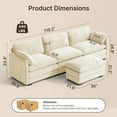 thumbnail image 4 of Aiho 110.2" L-Shaped Modern Modular Sectional Sofa with Movable Ottoman - 3-Seater Cloud Couch, Comfy Corduroy Deep Seat with 2 Pillows for Living Room, Bedroom & Apartment,Beige, 4 of 9