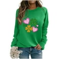 thumbnail image 2 of Craaazy Women's Long Sleeve St Patricks Day Tshirts with Green Shamrock, 2 of 6