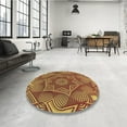 thumbnail image 4 of Ahgly Company Machine Washable Indoor Round Transitional Saffron Red Area Rugs, 8' Round, 4 of 7