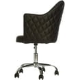 thumbnail image 3 of Impressions Vanity Coco Quilted Velvet Desk Chair with Wheels and Adjustable Height (Black), 3 of 6