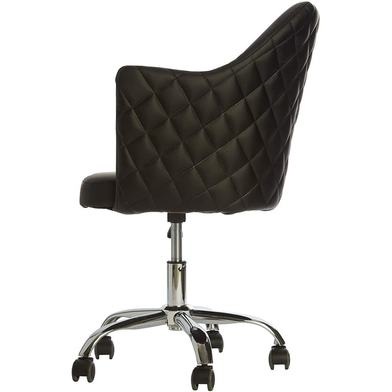 Impressions Vanity Coco Quilted Velvet Modern Makeup Chair Task Swivel Rolling Desk Chair with Adjustable Height and Wheels for Home or Office