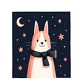 thumbnail image 4 of Cute Pink - Eared Cat Flannel Blanket - Soft Cozy Warm Design with Stars Hearts & Flowers for Sofa Travel Bed Chair, 4 of 7