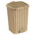 thumbnail image 2 of Superio Small Outdoor Trash Can with Lid for Dog Poop 12 Liter - 3 Gallon Plastic Wicker Mini Waste Basket, 2 of 6