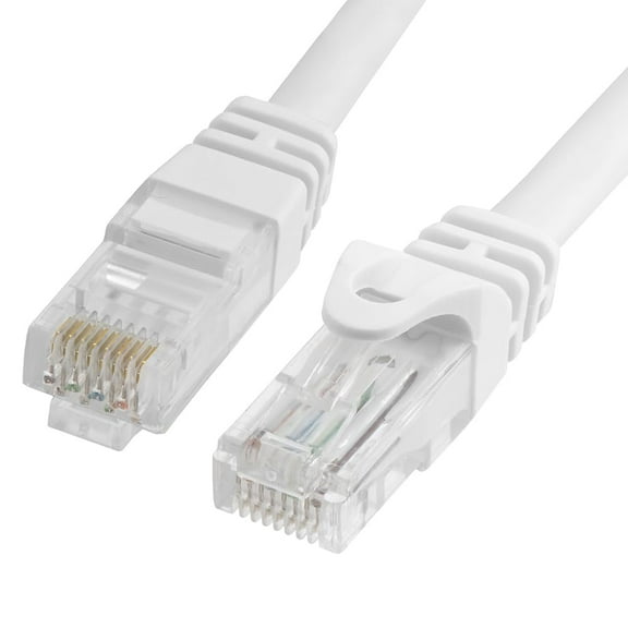 Cmple - Cat 6 Ethernet Cable 75 ft, Cat6 Patch Cables 10Gbps LAN Cable, 550MHz Network Cable, RJ45 Connectors, Compatible with Gaming Computer, Laptop, Modem, Router, HDTV, Gaming Console - White