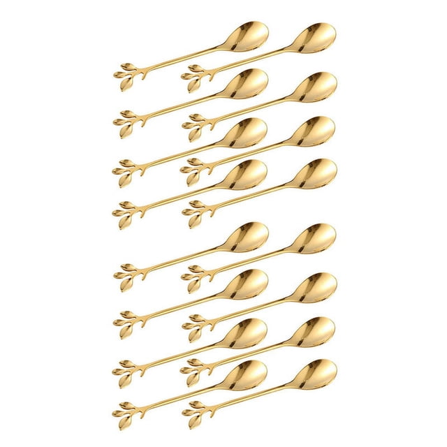 Cucharas para mezclar helado, té, postre retro, cucharas para café expreso, cubiertos, vajilla de cocina, juego de 2 de 16 piezas
