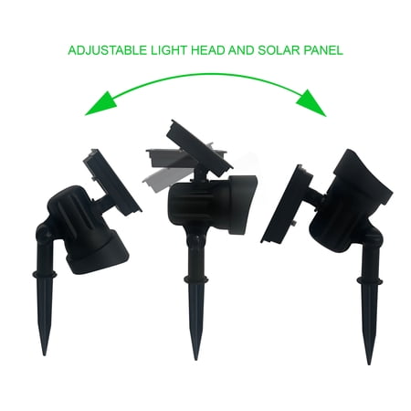 MAINSTAYS SOLAR POWERED BLACK LED LANDSCAPE SPOT LIGHT, 30 LUMENS (2 COUNT)