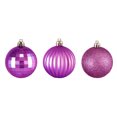thumbnail image 1 of Northlight Boules de Noël Incassables 3 Finitions - 2.5 Pouces (60mm) - Violet Raisin - 100ct, 1 of 4