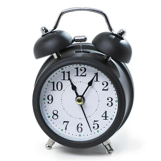 Alarm Clock Twin Bell Silent Movement Metal Heavy Sleepers Alarm Clock for Desktop JIKAIX