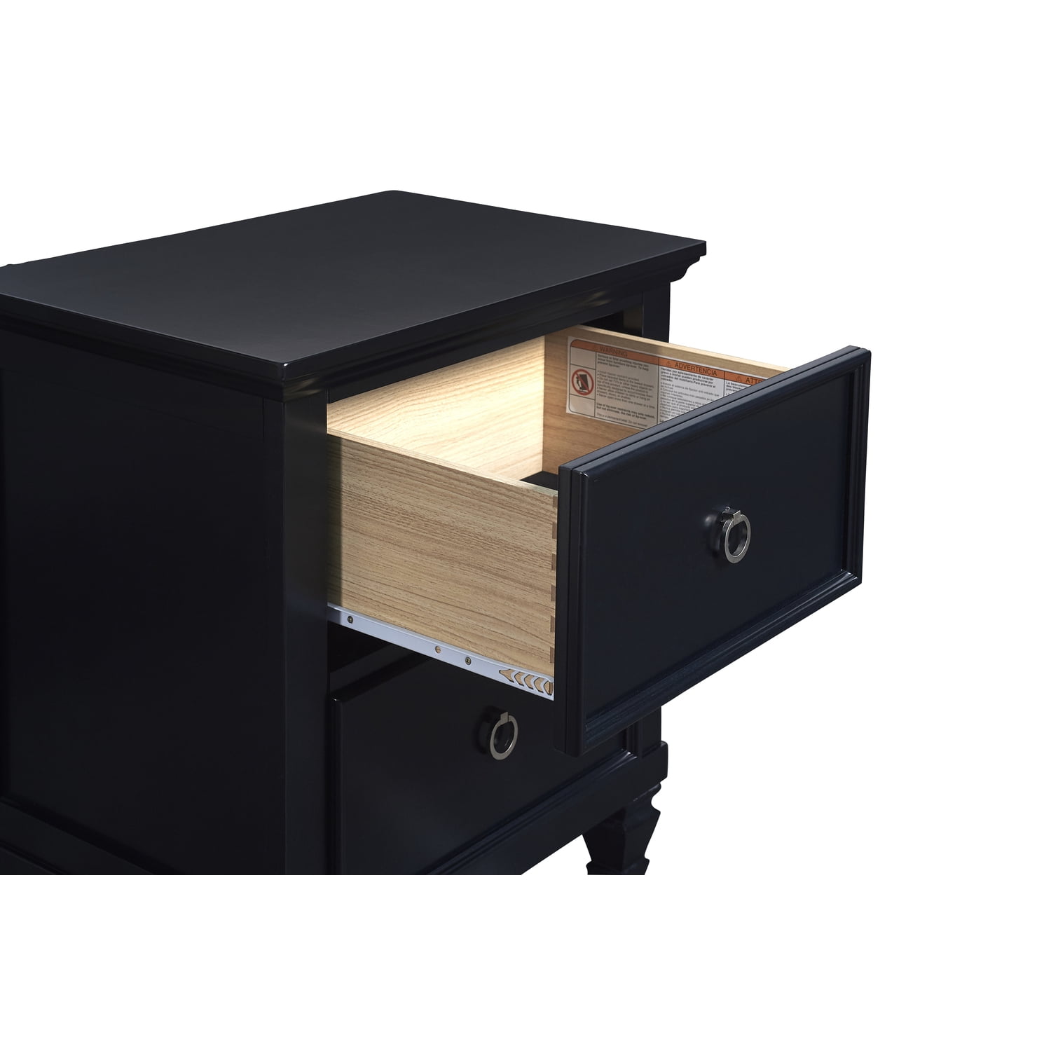 New Classic Furniture Tamarack Solid Wood 2-Drawer Nightstand in Black