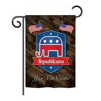 Breeze Decor G161071-BO Republicans Americana Patriotic Impressions Decorative Vertical 13" x 18.5" Double Sided Garden Flag Pri