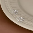 thumbnail image 4 of Sterling Silver Bow Stud Earrings for Women Teens Small Bow Stud Earrings Ribbon Earrings, 4 of 12
