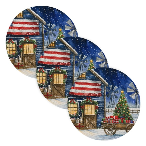 BZSMCE Mats for Pots,Pans Place Warm Christmas Simple Style Pattern Pot Mats