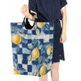 thumbnail image 4 of Yayeee Freestanding Laundry Hamper with Handle Collapsible Large Storage Basket for Clothes, Retro Plaid Lemon, 4 of 7