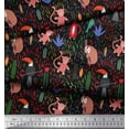 thumbnail image 3 of Soimoi Polyester Crepe Fabric Leaves & Cute Animals Cartoon Fabric Prints by Yard 52 Inch Wide, 3 of 3