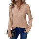 thumbnail image 1 of Top Dokotoo para mujer, tejido gofrado, cuello en V, manga larga, dorado, XL, 1 of 4