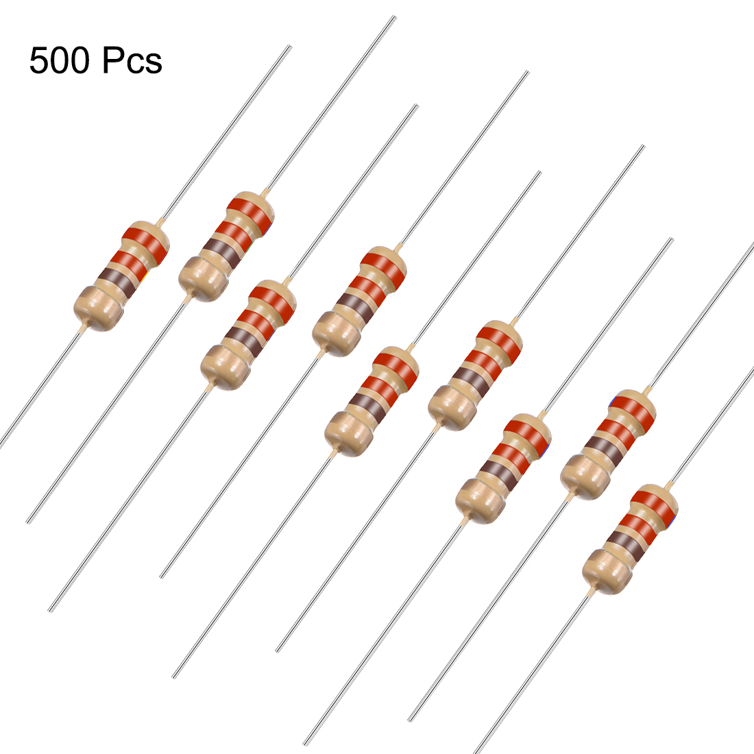 1000 X 220 Ohm Resistors – 1/4W 5% Carbon Film – Bulk Pack