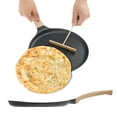 thumbnail image 3 of NUAHRHY Crepe Pan Nonstick Dosa Pan with Spreader 9.45 Inch/11 inch Flat Skillet with Ergonomic Handle Kitchen Pancake Pan Induction Compatible Tortilla Pan for Induction Cooker Gas Stove, 3 of 10