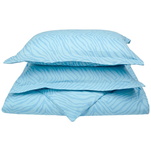 Superior Animal Print Duvet Cover Set, Full/ Queen, Light Blue