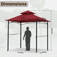 thumbnail image 2 of MASTERCANOPY 8 x 5ft Outdoor BBQ Grill Gazebo with LED Lights and Shelves, Burgundy, 2 of 6