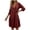 Wine, variant on Women's Summer Dresses V-neck,Long-sleeve Solid Color Flowy Casual Style for Everyday Wear and the Beach