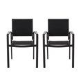 thumbnail image 2 of Aluminum Mesh Seat Dining Chair - Black, Weather , Modern Outdoor, 22"depth X 23"width 32.64"height Black Frame, Seat, Modern, 23"w 22"d 32.64"h, 2 of 7
