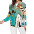 thumbnail image 3 of Phineas And Ferb Women’s Pajama Top 3D Digital Print Sleepwear Trendy Crewneck Pullovers Long Sleeve Shirts L, 3 of 8