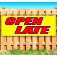 thumbnail image 1 of Open Late 13 oz Vinyl Banner With Metal Grommets, 1 of 4