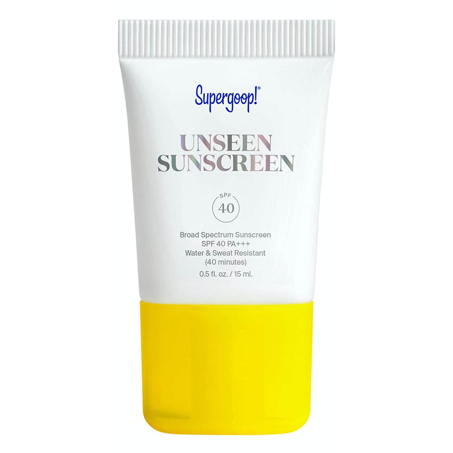 Supergoop! Unseen Sunscreen SPF 40, 0.5 oz - Oil-Free, Weightless & Invisible Broad Spectrum Face Sunscreen for All Skin Types - Scent-Free - Great Makeup - Beard-Friendly - Walmart.com