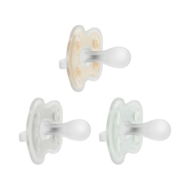 Dr. Brown's Advantage One-Piece Silicone Baby Pacifier, Fully Symmetrical, Neutral, 0-6M, 3 Pack