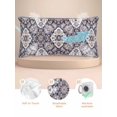 thumbnail image 2 of Purple Boho Pillow Cases Cal King Size, Smooth Satin Pillowcase for Hair and Skin, Farmhouse Vintage Ethnic Flowers Pattern Decorative Cooling Bed Pillow Covers with Zipper, 20x40 Inches, 2 of 5
