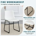 thumbnail image 6 of 16.5 Inch PU Leather Dining Room Dining Chair Set of 4, Modern Minimalist and Industrial Style Ambient Upholstered Seat with Backrest and Metal Legs, White, 6 of 9