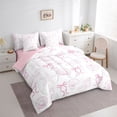 thumbnail image 2 of Erosebridal Pink Starfish Bow Knot Bedding Comforter Set 7-Piece for Girls,Ocean Theme Princess Bow King Bedding Sets for Teens Adults,Pink Reversible,Breathable Home Decor, 2 of 6