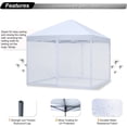 thumbnail image 2 of ABCCANOPY 8 ft x 8 ft Easy Pop up Outdoor Canopy Tent With Netting, White, 2 of 6