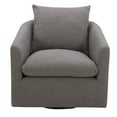 thumbnail image 3 of Bowery Hill 18.5'' Modern Fabric Swivel Accent Chair in Gray/Warm Walnut, 3 of 11