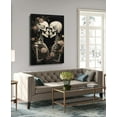 thumbnail image 2 of AVOI Skull Wall Art Couples Skeleton Picture Canvas Print Pink Flowers Poster Gothic Painting Artwork for Living Room Office Bedroom Bathroom Home(Art-4) Unframe: 16x16in, 2 of 5