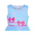 thumbnail image 4 of Robe Fille Bleue Unicorn Fleur Été Robe d'Été 7-8 Ans, 4 of 8
