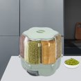 thumbnail image 3 of Boreal Craft Collapsible Bowls with Lids 6 Grid Grain Storage Container 17.63Lbs Food Dispenser 360° Rotating Dry Grain And Rice Cereal Dispenser With Lid Rice Dispenser Rotating For Store Rice Red, 3 of 7