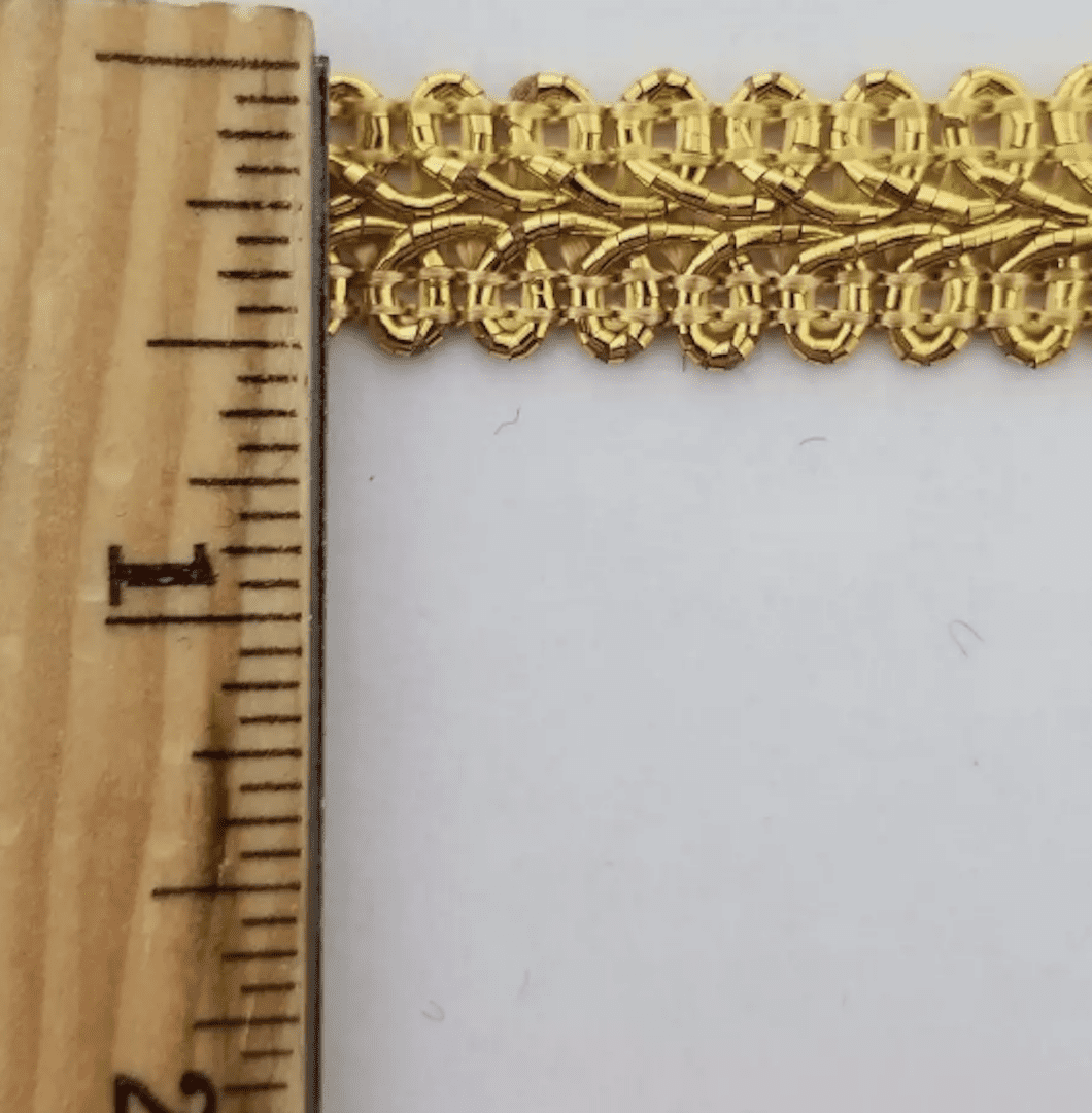 1/2" Metallic French Chinese Braid Gimp Trim - 10 Continuous Yards - MADE IN USA