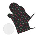 Oven Mitts and Pot Holders 4 Piece, bell Pepper red Heat Slip Resistant