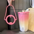 thumbnail image 3 of Water Bottle Handle Strap With Silicone Antislip Base Colorful Straw Cups Carrier Drinkware Carrying Rope For Coffee Cup, 3 of 6
